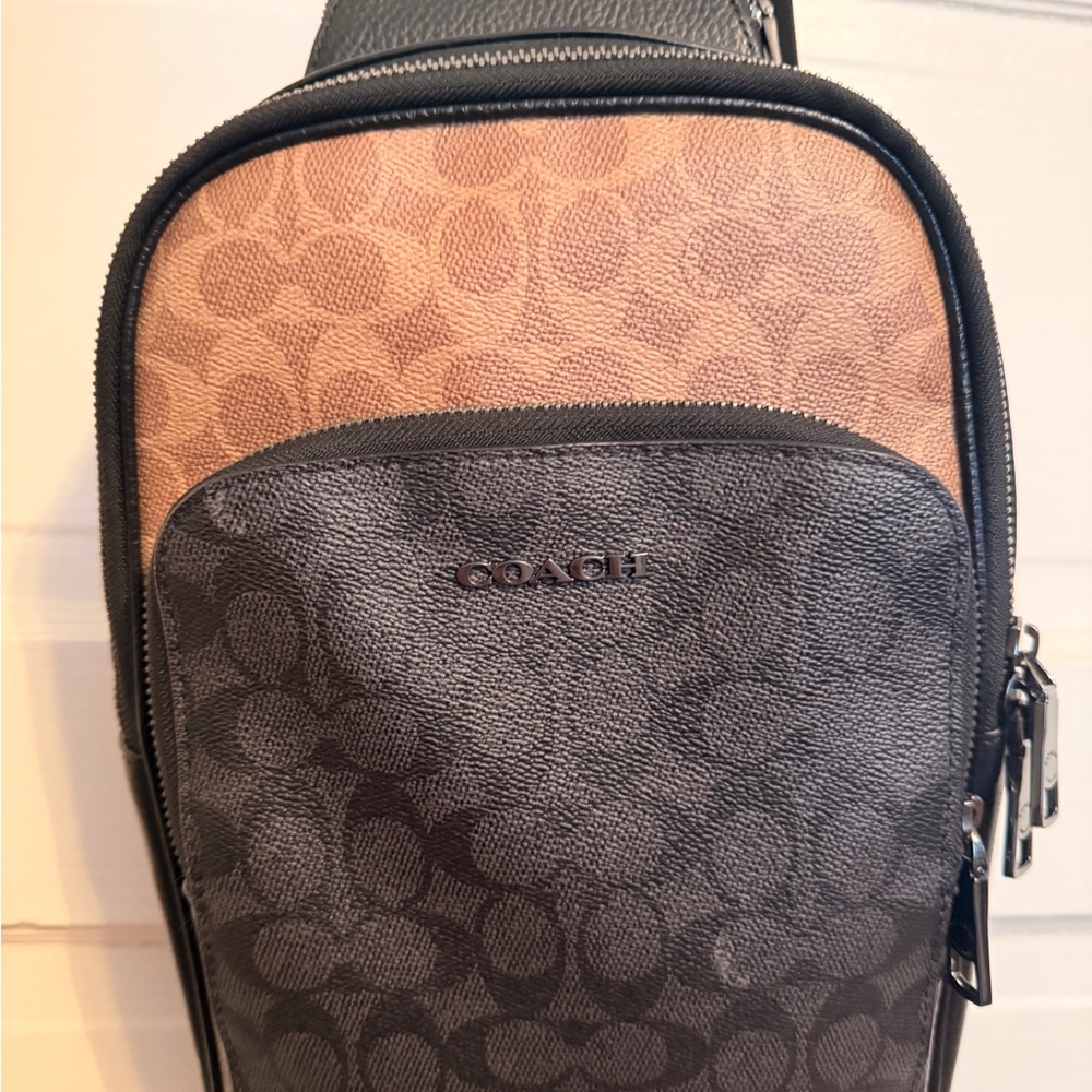 Coach Black and Tan Belt Bag